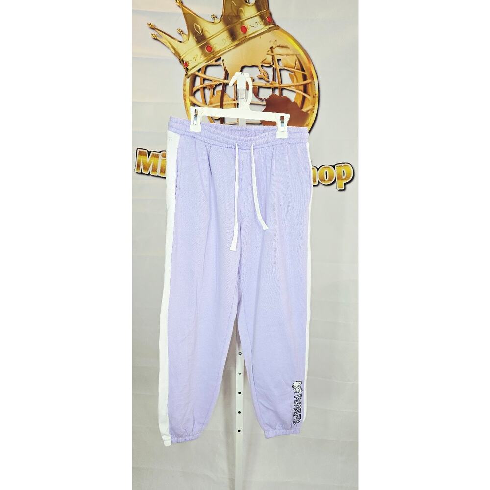 Unisex Kids Peanuts Lilac Purple Jogger Pants Medium